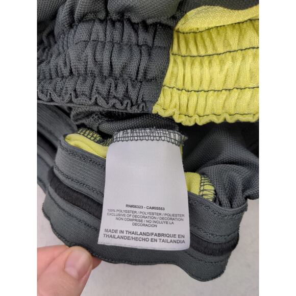 Nike Drifit Athletic Shorts Size L Gray & Yellow Embroidered Swoosh Logo - Picture 8 of 11